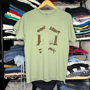 Summer “Camp Brecht” Camping, Fire, Tent, Fishing Trip T-Shirt Size M